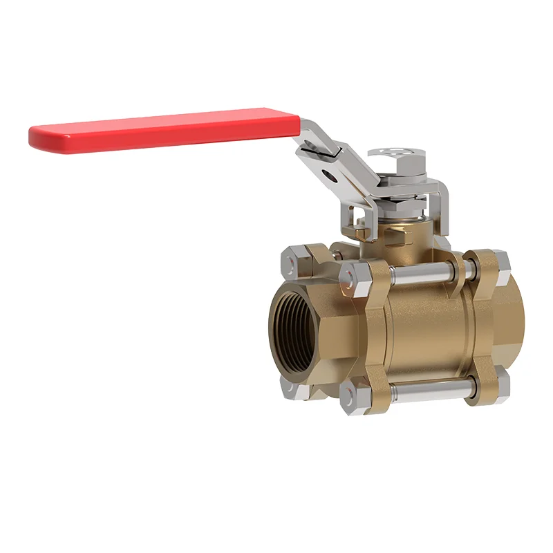 Bronza tri-peca NPT-pilka valvo
