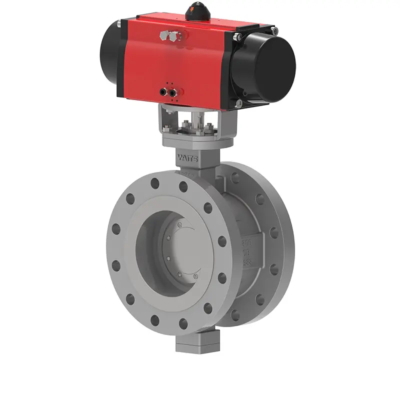 Pneŭmatika flangita metala sidigita papilia valvo