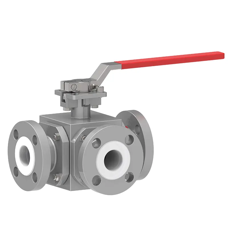 PTFE LINED TRI-PALA BALLA VALVO‌‌